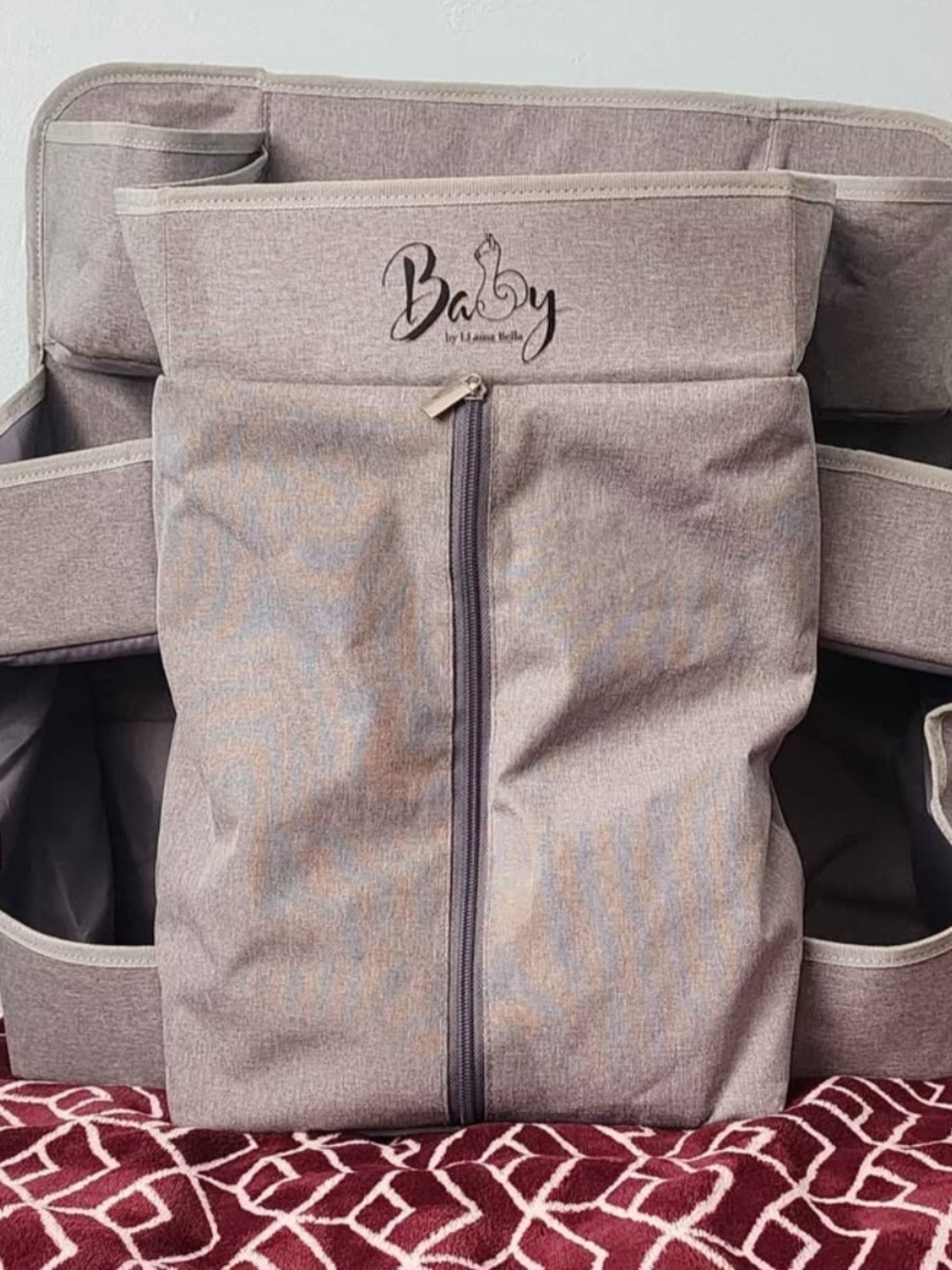 Baby by LLama Chic Neutral Diaper Caddy Organizer - Taupe